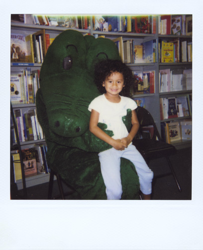 Mari meets Lyle the Crocodile at storytime!