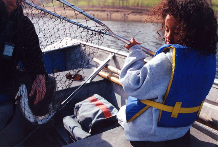 Mari nets a fish!