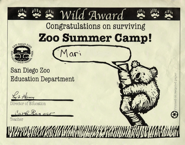 Mari goes to zoo camp!