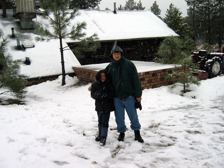 Mari and dad have fun in the snow!