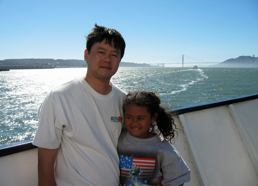 Mari and daddy have fun on the bay tour!
