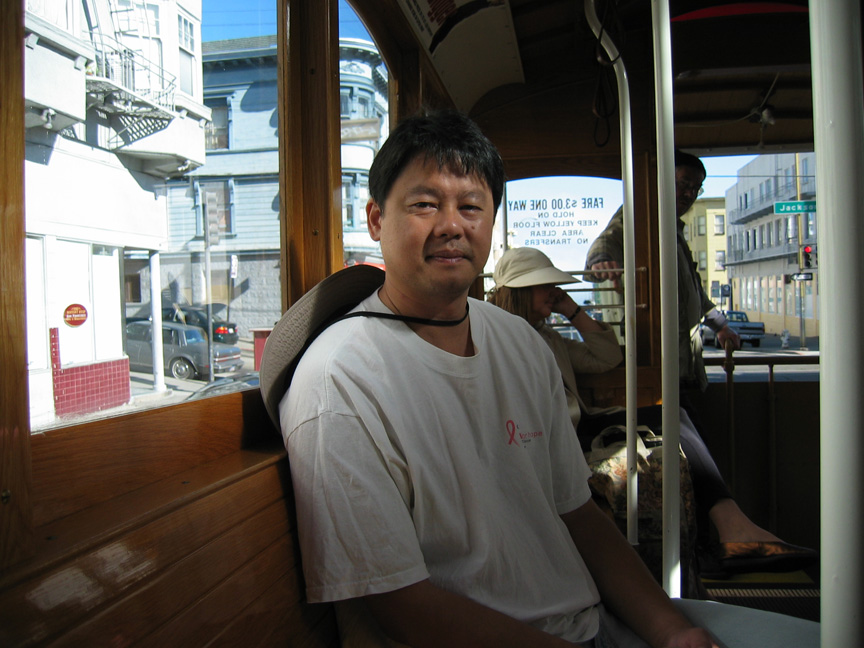 Dad enjoys his cable car ride!