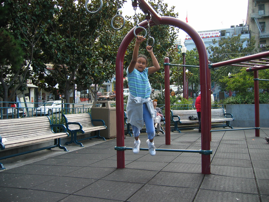 Mari plays in the Chinese playground!
