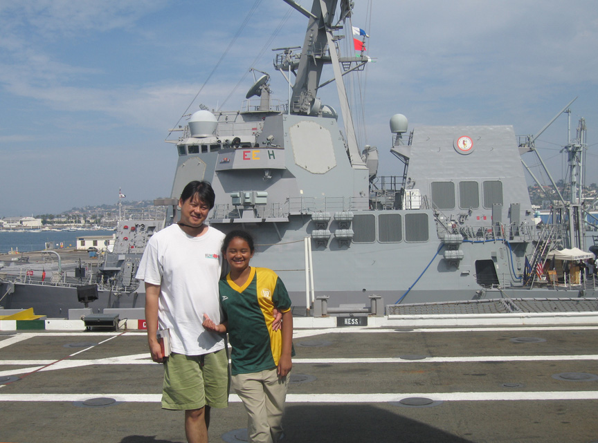 Mari checks out navy fleet week with daddy!