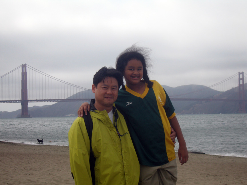 Mari and daddy enjoy the San Francisco Bay view!