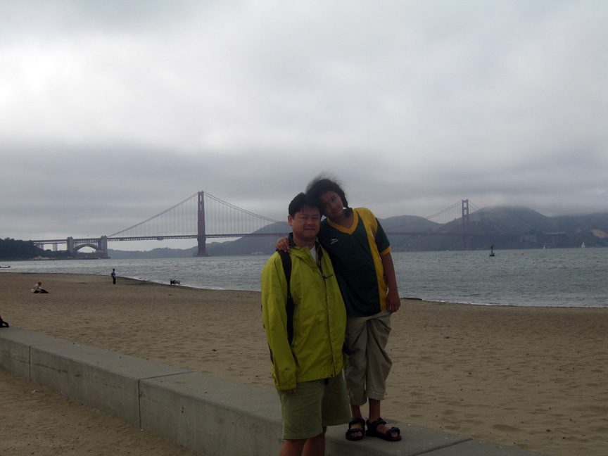 Mari and daddy enjoy the San Francisco Bay view!