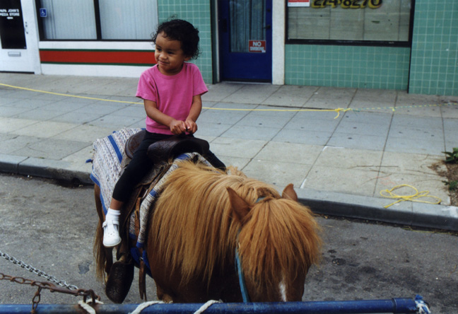 Mari rides a small pony!